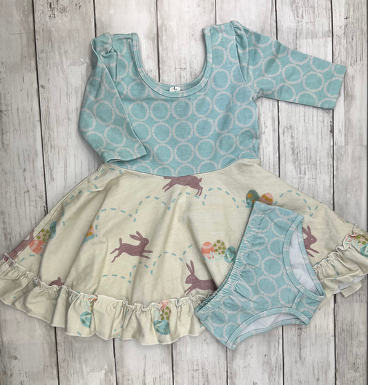 Bunny Hop Dress & Diaper Cover