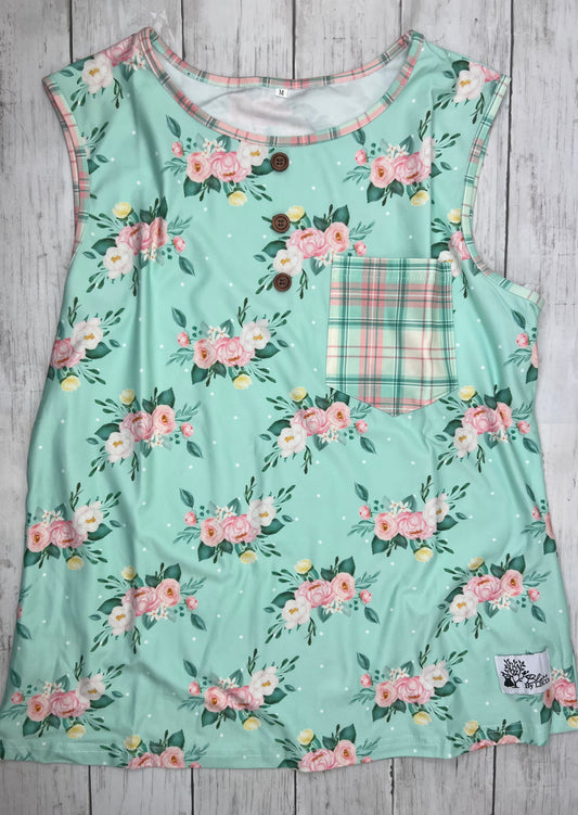 Mint & Pink Floral Lounge Top