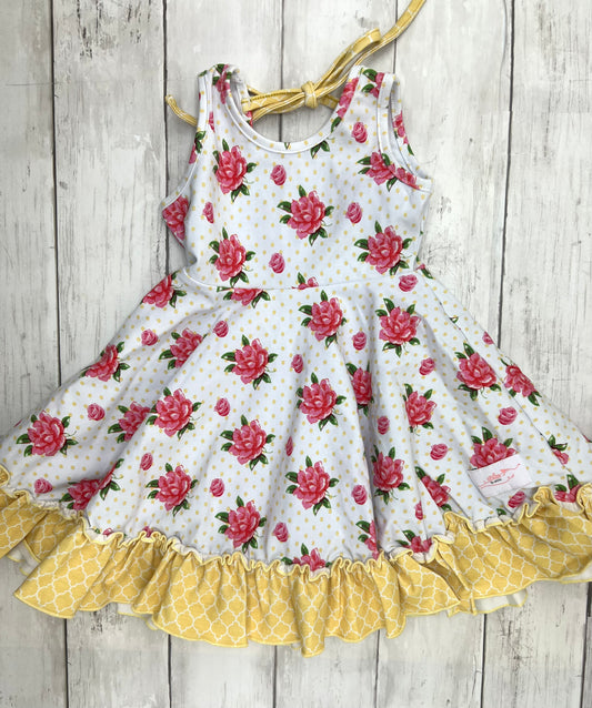 Cabbage Rose Knit Dress